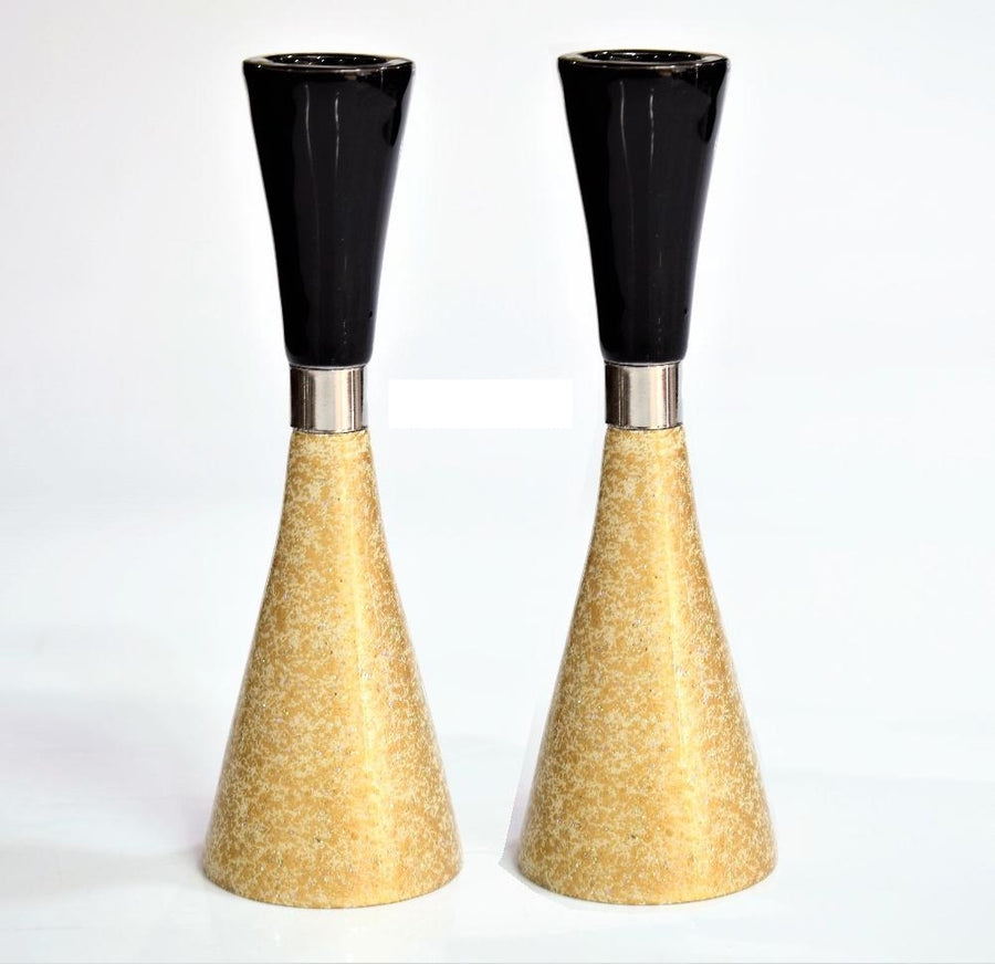 CANDLESTICK GOLD/BLACK 17 CM