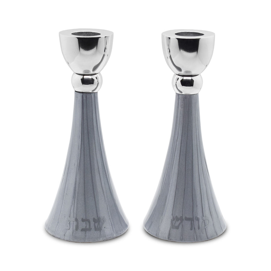 CANDLESTICKS GREY 17 CM